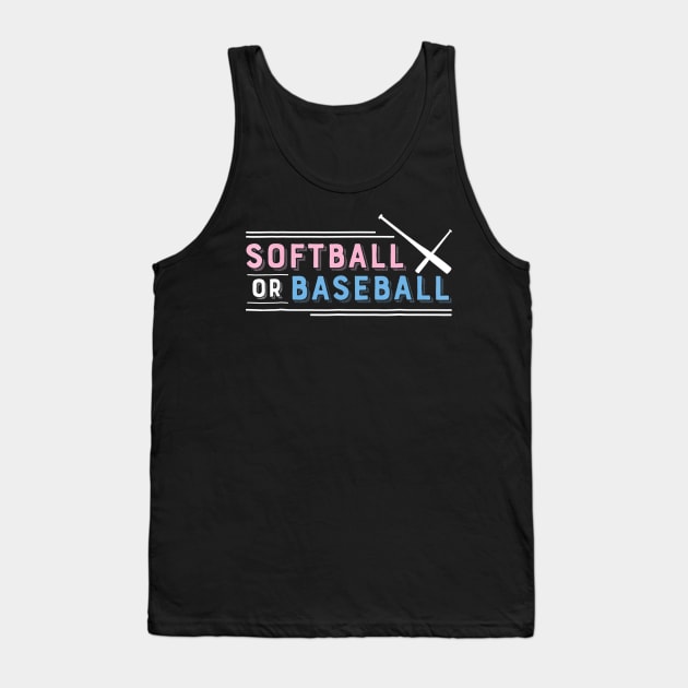 Softball or Baseball Shirt, Sports Gender Reveal Tank Top by Chicu